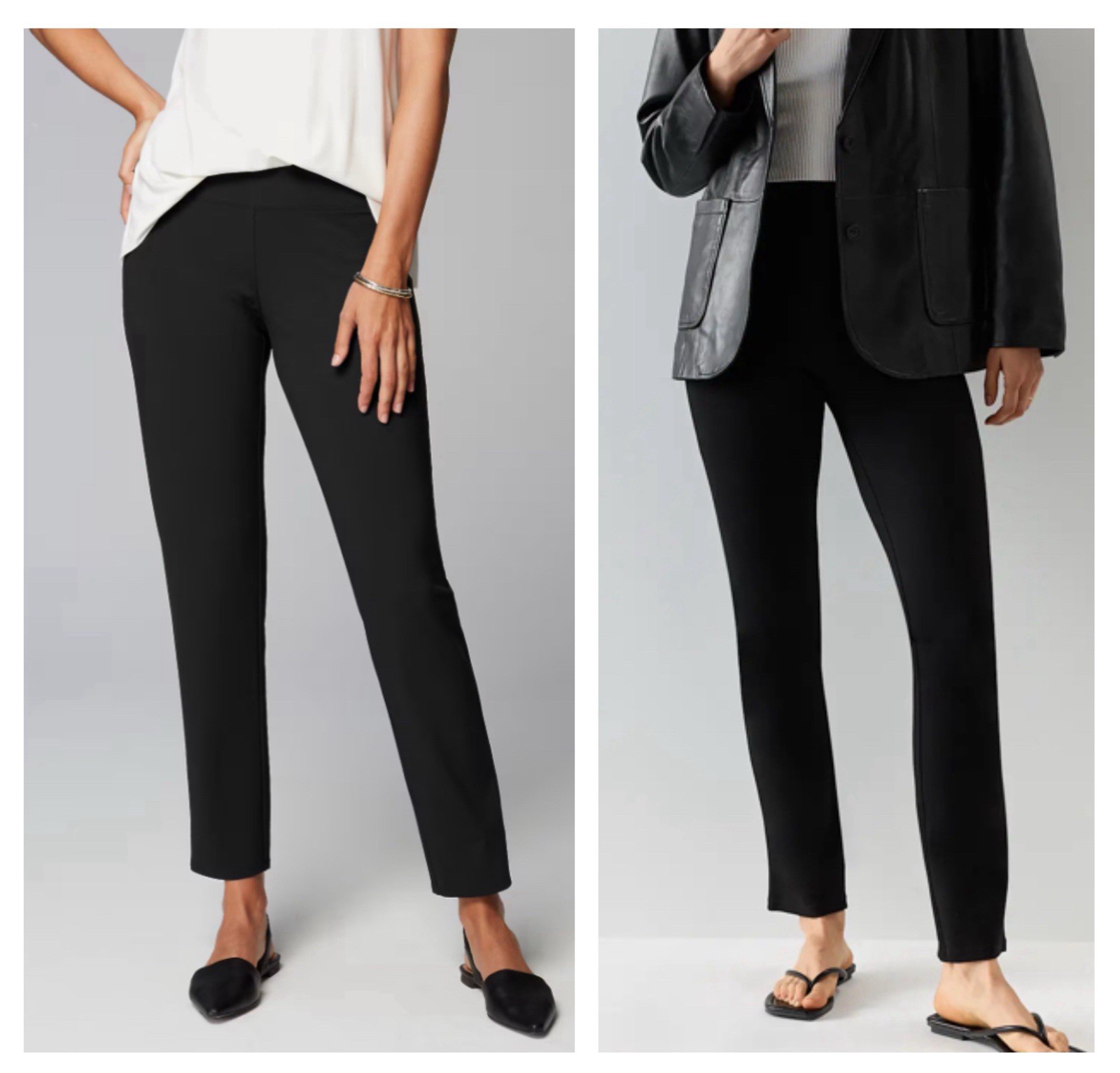 J. Jill Ponte Knit Slim Leg Black Pull On Pants Comfort Work Sz S