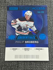 Philip Broberg 2021-22 UD Credentials Rookie Debut Ticket Access Blue /99 #126