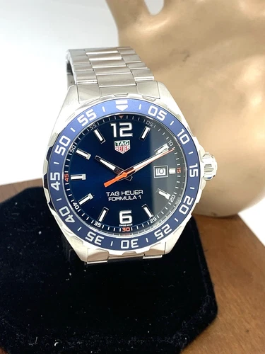 Tag Heuer Men's Watch WAZ1010 Formula 1 Swiss Quartz Blue Dial Silver Steel 43mm