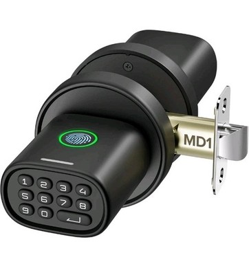 ThorBolt Fingerprint Door Knob, Keyless Door Knob w/ Keypad, Keys Titanium 