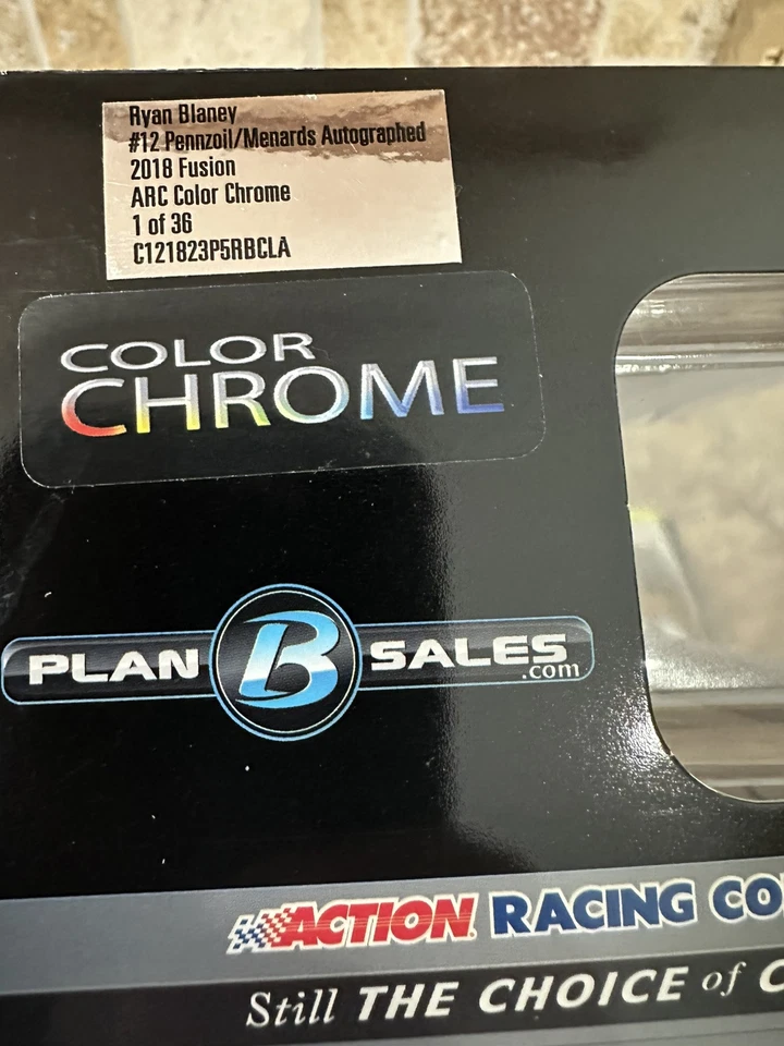 Ryan Blaney Penzoil Menards 2018 color cromo diecast autógrafo 1 de 36. RARO Foto 4 de 4