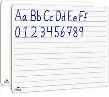 Scribbledo Double Sided Whiteboard Lined Dry Erase Board for Kids Ruled White