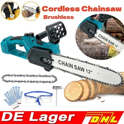 MAWIRON Für 18V Makita Akku Kettensäge Elektro Motorsäge Handkettensäge DUC256Z &1800RPM