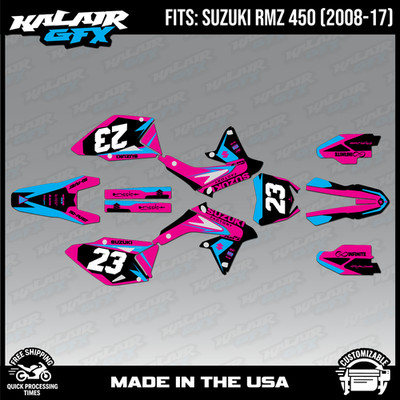 Graphics Kit for Suzuki RMZ450 2008-2017 RMZ 450 Evader Series - Magenta