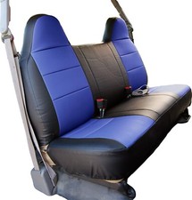 For Ford F-150 Iggee S.leather Custom Made Fit Bench Seat Covers Blackblue For Ford F-150 Iggee S.leather Custom Made Fit Bench Seat Covers Blackblue