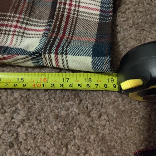 SEARS Camicia Vintage Plaid Flanella Rosso Marrone Manica Lunga Bottoni Uomo Tg M - Foto 9 di 11