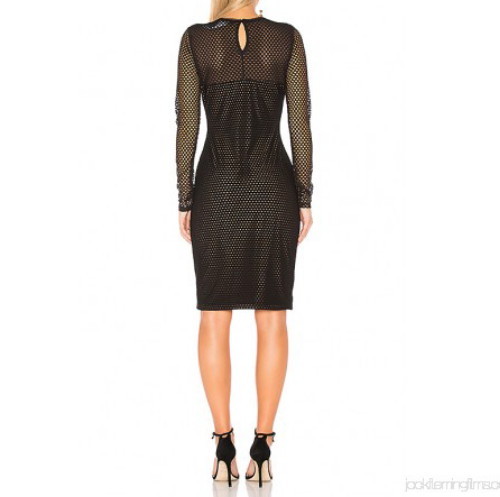 NUEVO VESTIDO BCBGMAXAZRIA NEGRO JAYLYNN MALLA PATCHWORK DGX62M99/B821A TALLA XXS - Imagen 4 de 5