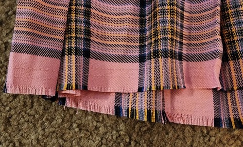 New XL women Current Mood Dolls Kill Pleated Plaid Skirt Pink Raw Hem - Picture 15 of 16