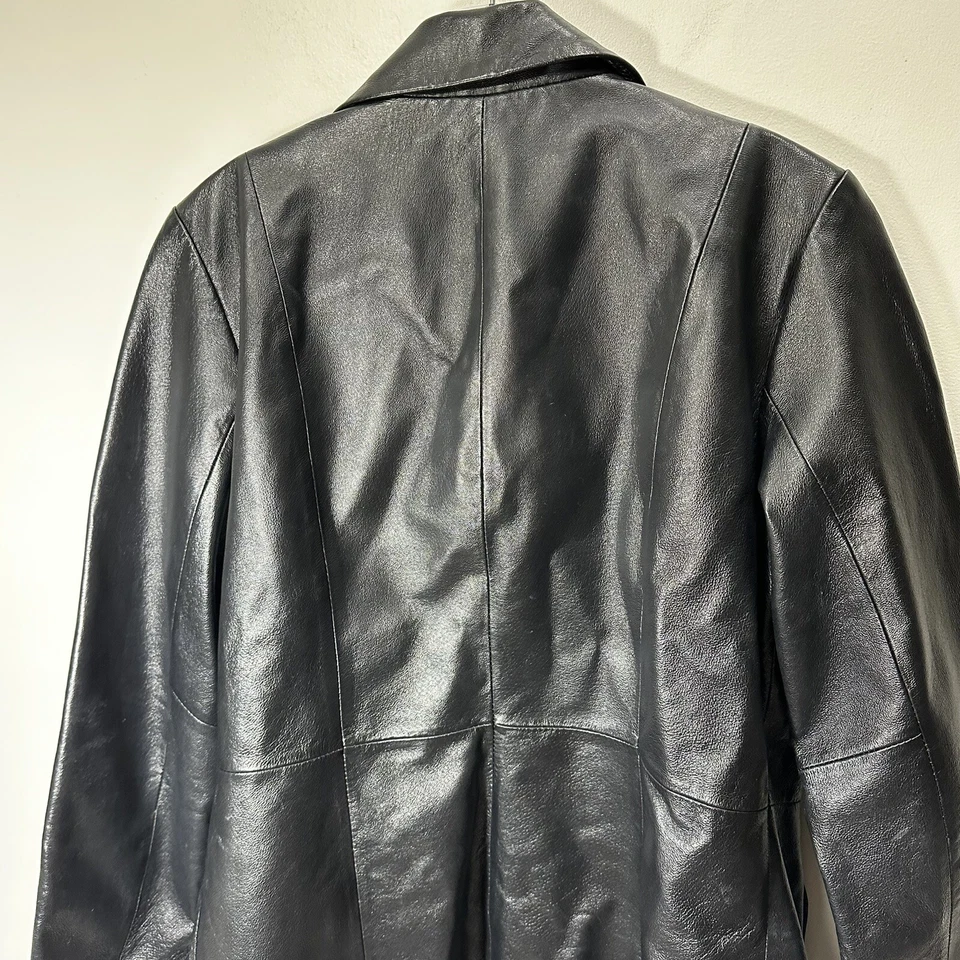 Chaqueta para mujer Colebrook clásica negra 100 % cuero talla pequeña Foto 4 de 4
