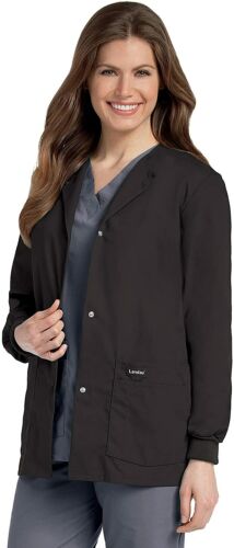 Landau Essentials Relaxed Fit 4-Pocket Snap-Front Scrub Jacket for Women 7525 - Picture 1 of 25