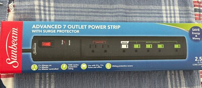 Sunbeam  Advanced 7 Outlet Power Strip with Surge Protector BRAND NEW!!!!!