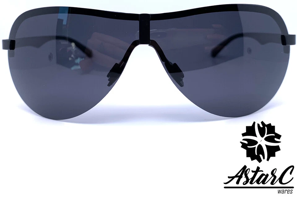 Black Shield Cycling Metal Polarised Sunglasses Men/Women/Unisex - AstarC Wares - Image 2 of 4
