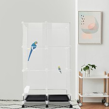 Rectangle Bird Cage, Freestanding Bird Cage, Bird Cage with Universal Wheels