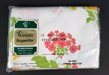 Vtg 1960's Wamsutta Superlin Irregular Double Flat Sheet Floral Sealed NIP