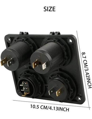 Linkstyle 4 in 1 Charger Socket Panel, 12V 4.2A Dual USB Charger Socket Power... - Zdjęcie 6 z 14