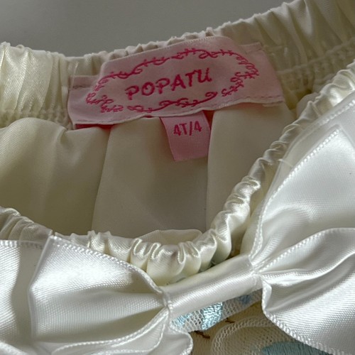 NWT Popatu Tutu Girls Ballerina Skirt Embroidered Flowers on White Size 4/4T - Picture 2 of 7