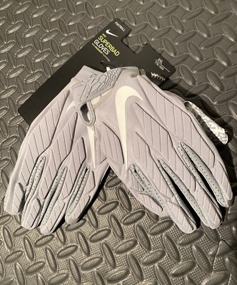 Nike Superbad 5.0 Football Gloves Wolf Grey/White CJ9339-015 Size 2XL NFL NCAA