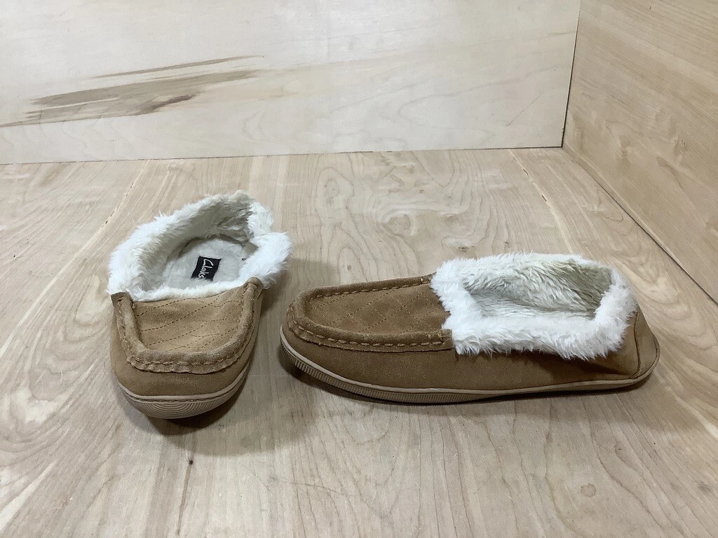 Women Clark s Tessa Lining Slip On Slippers Size 10 M Caramel