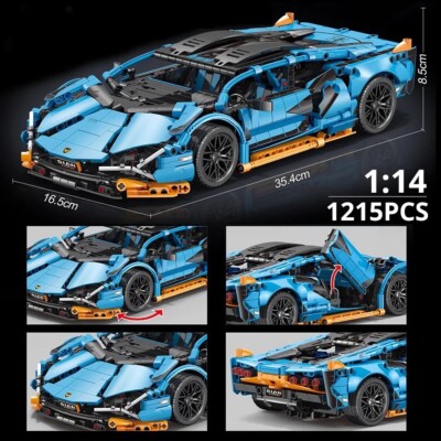 Lamborghini Sian Neu Bausteine Technic 1280 Teile Hellblau New