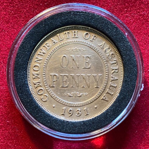 Regalo 80 aniversario regalo 1945 centavo australiano en cápsula - Imagen 10 de 12