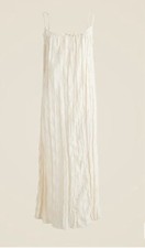 J.Crew Crinkle Side-Slit Midi Dress in Ivory, NWT, orig$128 XL