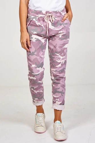 Damen Stretch Camouflage Army Magic Hose Damen Italienische Bequeme Jogginghose Hose - Bild 111 von 121