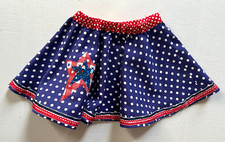Girl's 4th of July, elastic waist, polka dot, circular skirt, handmade, size 3