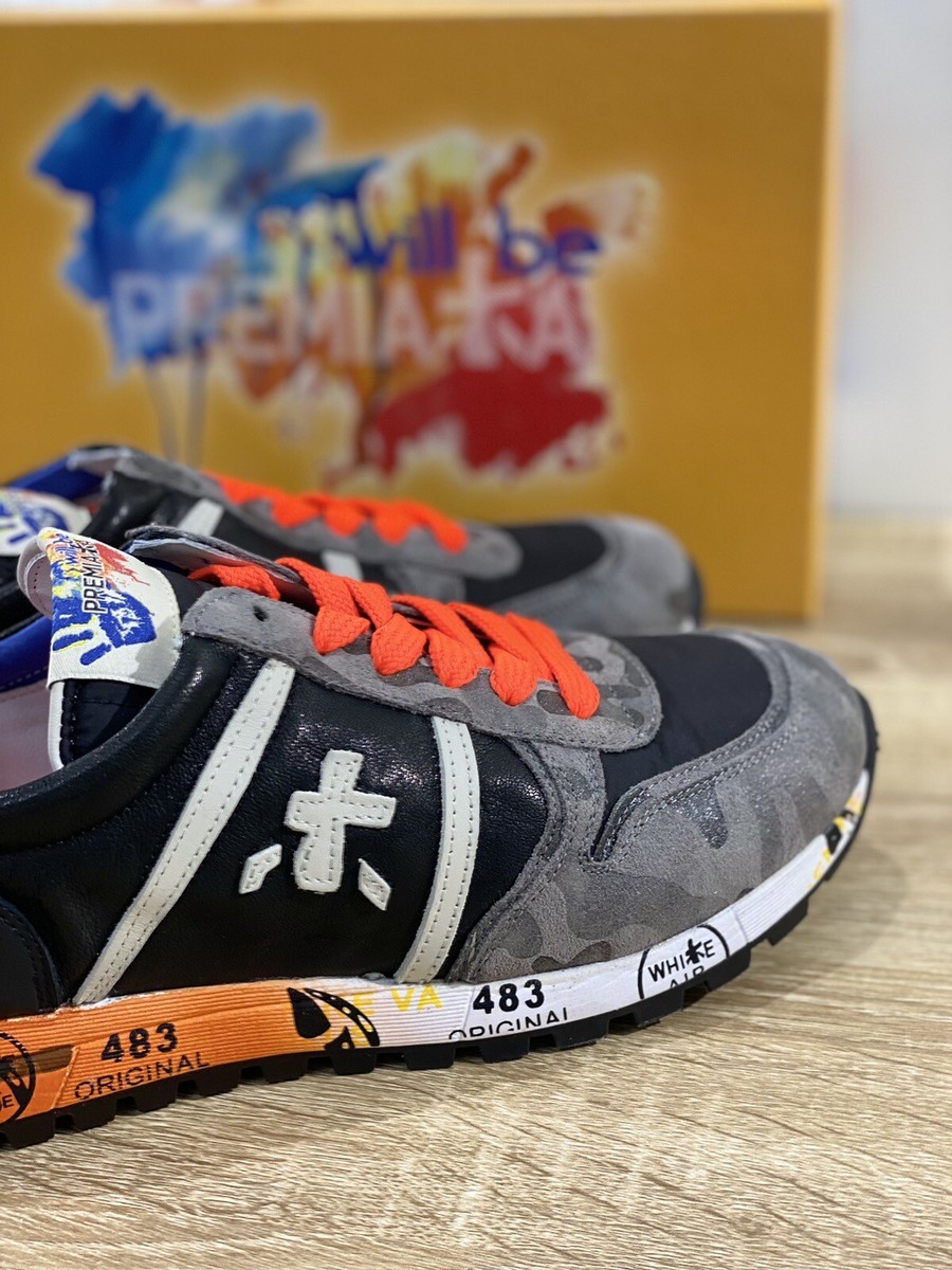 キッズスニーカー PREMIATA SS25 SNEAKER (18038001K SKY) PREMIATA Sportschuhe Kind Modell Sky Veloursleder Schwarz