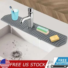 Silicone Faucet Drain Mat Drip Catcher Tray Kitchen Sink Splash Guard Slip Pad