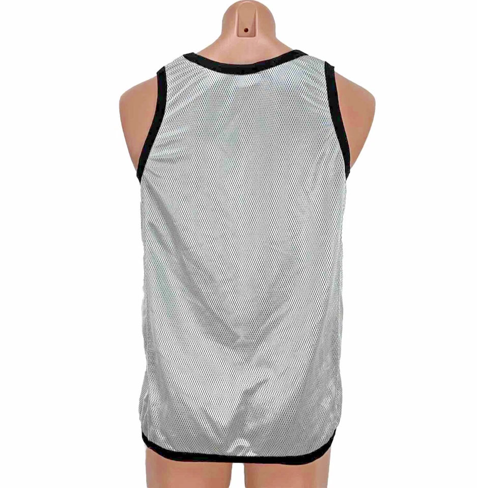 VTG 80s ADIDAS Gray Black Mesh Mens Tank Jersey Lightweight Activewear Sz L/XL - Image 2 of 4