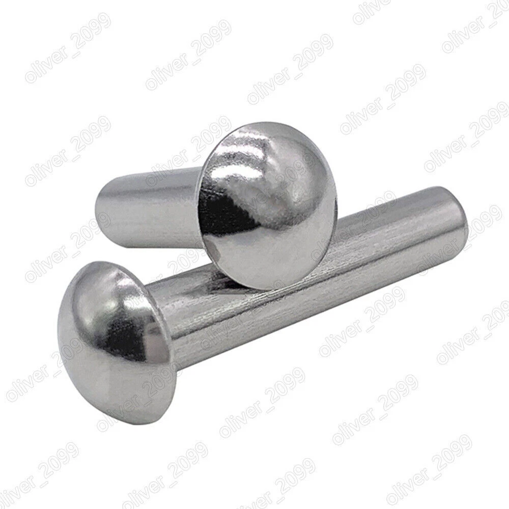 50pcs 304 Stainless Steel Round Head Solid Rivets M5x20mm,For Mechanical or Fastening Etc