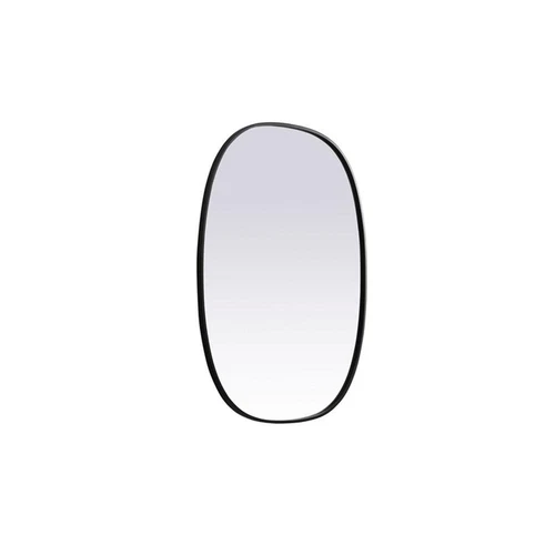 Elegant Decor Brynn 30x40" Oval Modern MDF Wood/Iron Mirror in Black - Picture 5 of 11