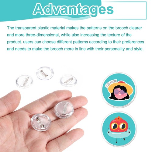50Pcs Blank Buttons Pin Button Maker Badges Sewing Acrylic Clear 1 inch for D... - Picture 3 of 6