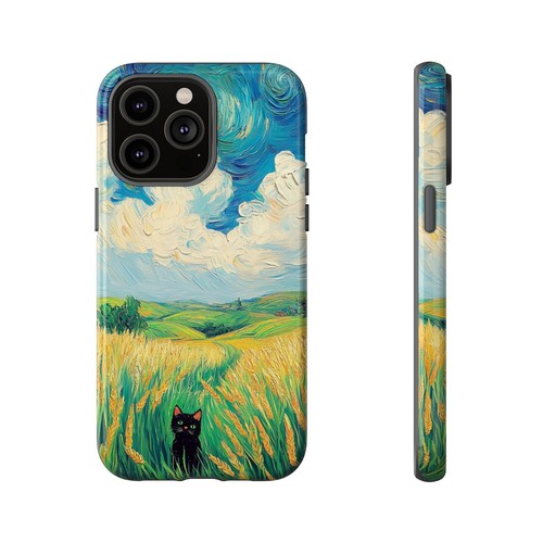 Cat Oil Pastel Wheat Field Sky Phone Case for iPhone, Samsung Galaxy, Pixel - 第 60/117 張圖片
