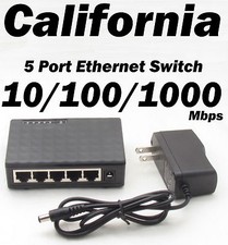 5 Port Ethernet RJ 45 Network Switch 10/100/1000 Mbps PC MDI/MDIX Hub RJ45 XBox