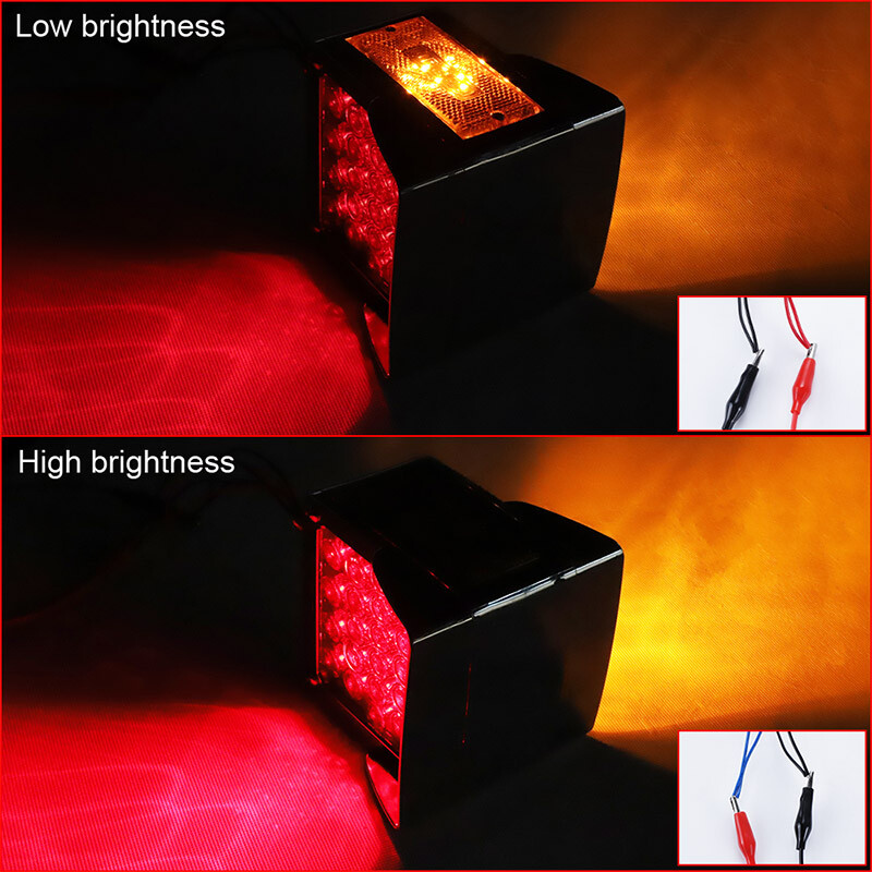 Square Dual Face Stud Mount Pedestal Fender Brake Signal Tail Light 57-LED Truck - Foto 4