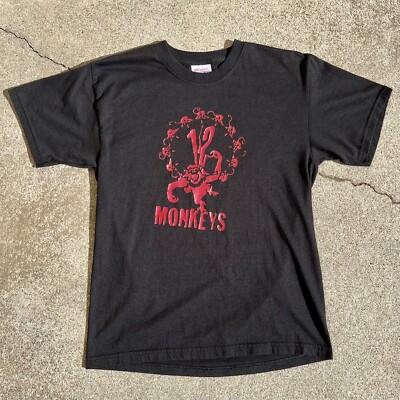 Vintage 90s 12 MONKEYS T Shirt 1995 Movie Promo Cult Sci Fi 