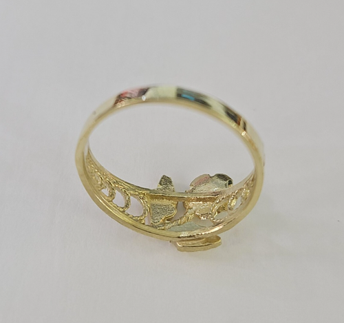 10k Yellow Gold Rose Flower Ring Casual Band Genuine Brand New - Picture 6 of 7