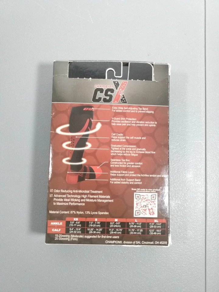 CSX Compression Socks for Men and Women, Knee High, Recovery Support, 1 pr, Sz S - Image 4 of 4