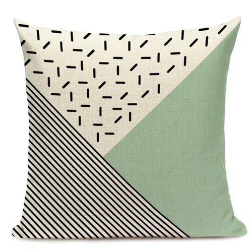 Modern Turquoise Geometric Print Cushion Cover Teal Blue Pillowcase Living Room - Picture 11 of 44