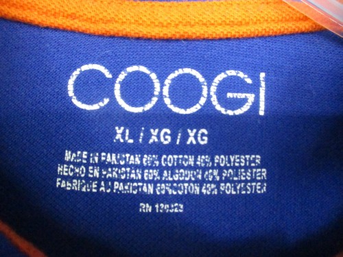 Coogi Polo Shirt Youth XL Blue Logo Short Sleeve Should Straps Y2K - Picture 3 of 11