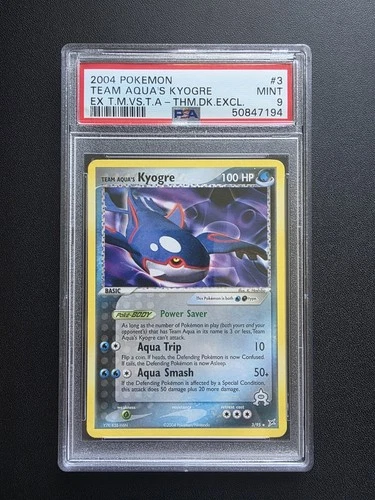 Team Aquas Kyogre Team Magma VS. Team Aqua 3/95 PSA 9 Pokemon Card English