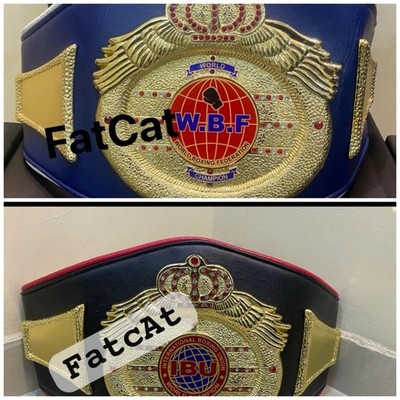 IBU International Boxing & WBF World Boxing Championship Belt with Wooden box