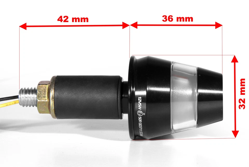 Lenkerendenblinker Set Alu Conic LED Schwarz ECE-Zulassung Lenkerblinker 1 Paar - Bild 4 von 4