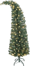 5 Ft Prelit Whimsical Christmas Tree, Slim High Mountain Fir Holiday Decor with 