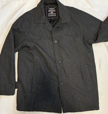 Steve Barry s Woolly Mammoth Wool Blend Coat Jacket Men s M Charcoal Gray Y2K