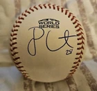 JD Martinez Signed Autograph 2018 World Series Logo Baseball