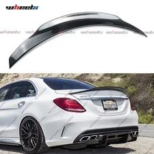 PSM Style Carbon Rear Trunk Spoiler Lip For Mercedes Benz W205 C200 C300 C43 AMG