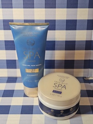 Bath & Body Works True Blue Spa 60 Second Manicure Scrub, Super Rich Hand Cream 