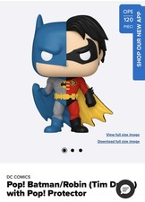 Pop Batman Robin Tim Drake with Pop Protector in Hand.
